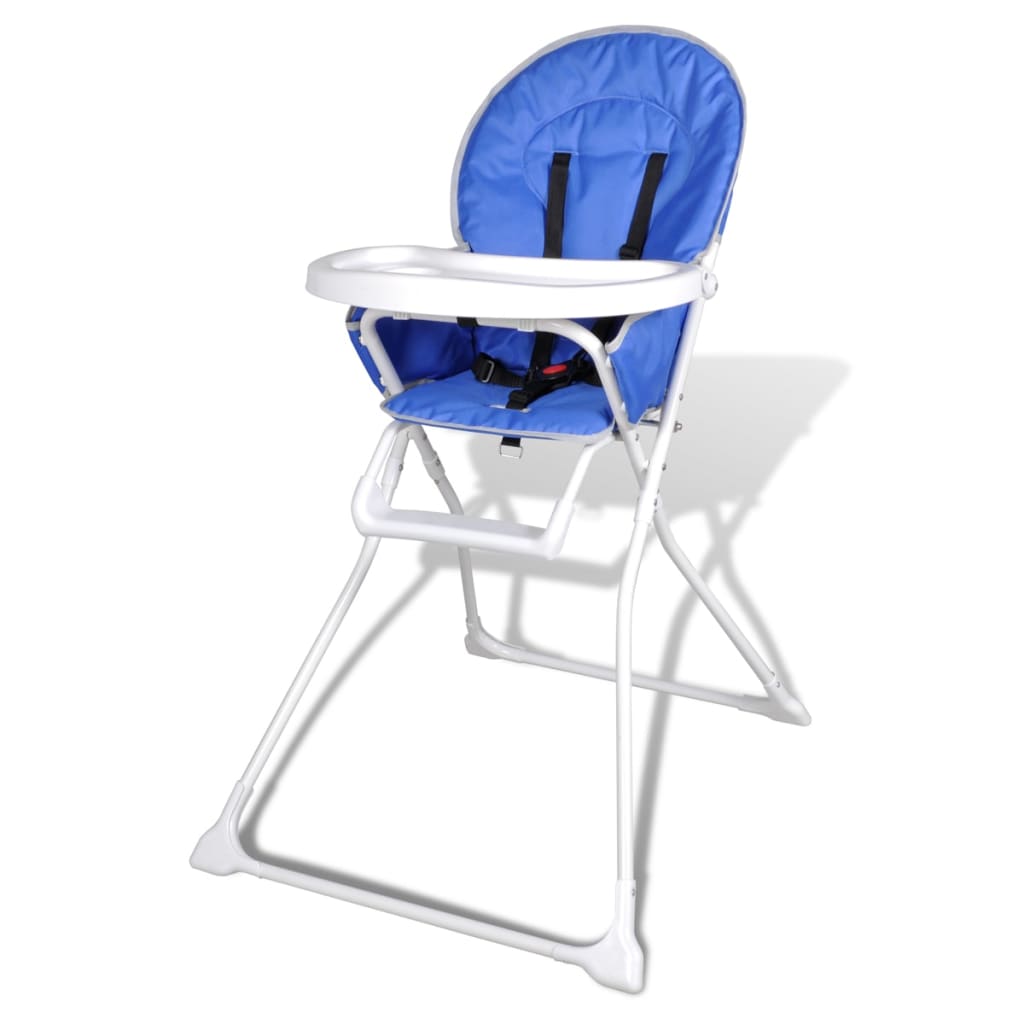 Chaise haute de bébé bleue