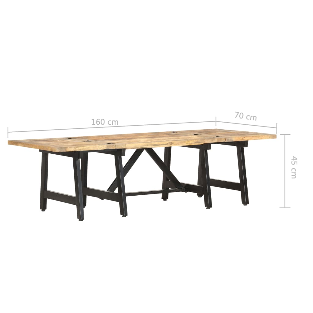 vidaXL Table basse extensible 160x70x45 cm Bois de manguier massif