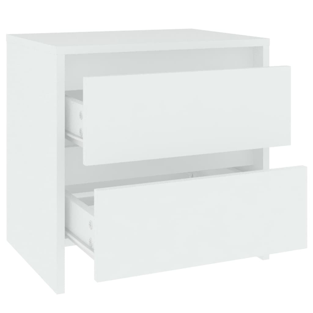 vidaXL Tables de chevet 2 pcs Blanc 45x34,5x44,5 cm Aggloméré
