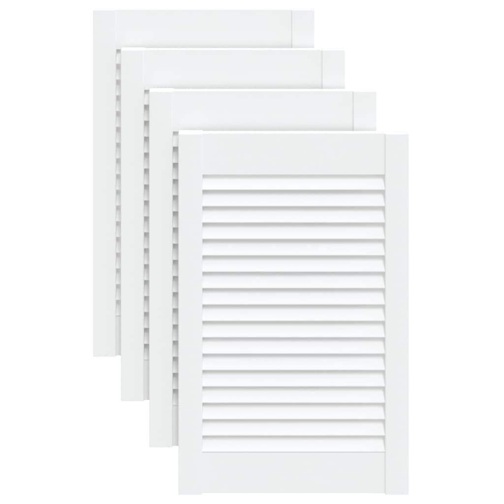vidaXL Portes d'armoire à persiennes 4pcs blanc 61,5x39,4cm pin massif