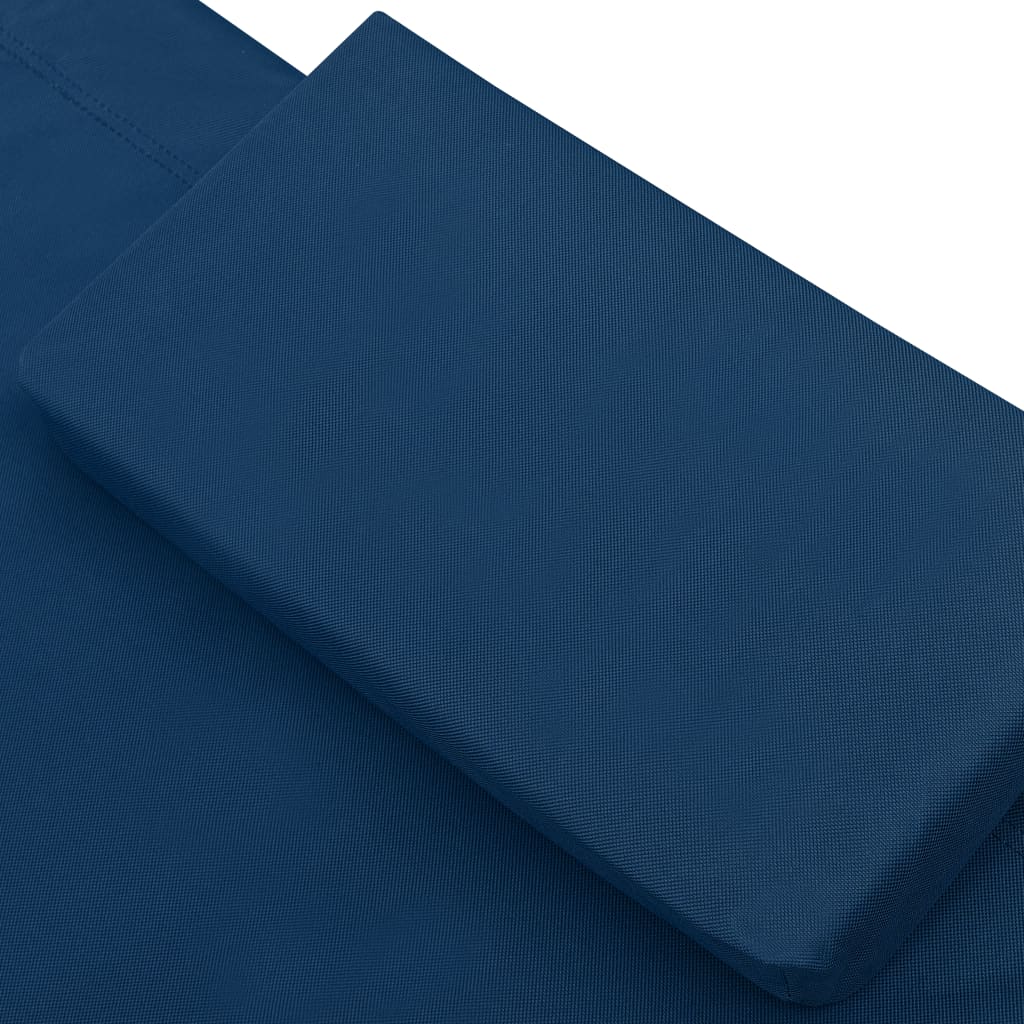 vidaXL Lit de repos d'extérieur avec auvent et oreiller bleu