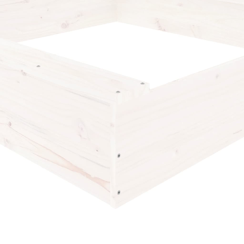 vidaXL Bac à sable avec sièges blanc carré bois de pin massif