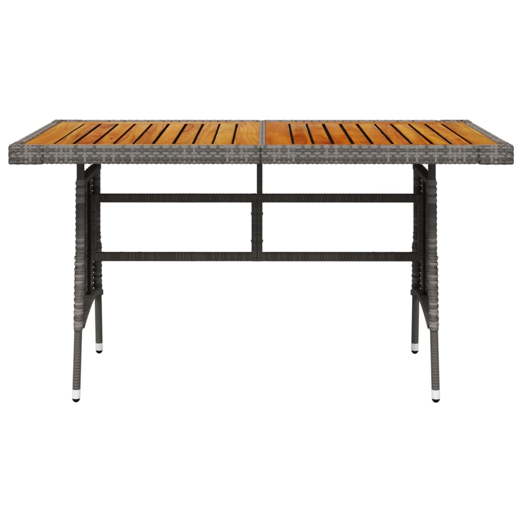 vidaXL Table de jardin Gris 130x70x72 cm Résine tressée et acacia