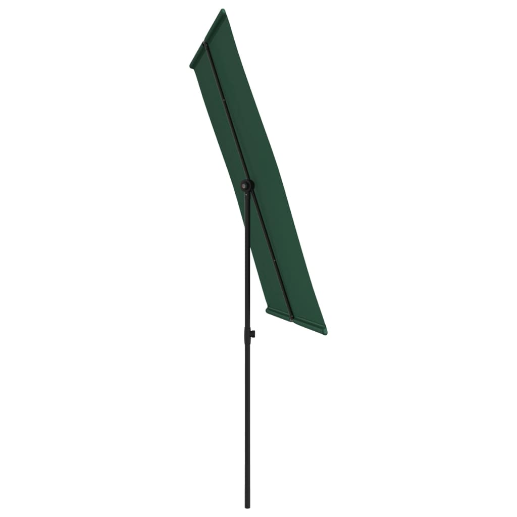 vidaXL Parasol d'extérieur avec mât en aluminium 2x1,5 m Vert