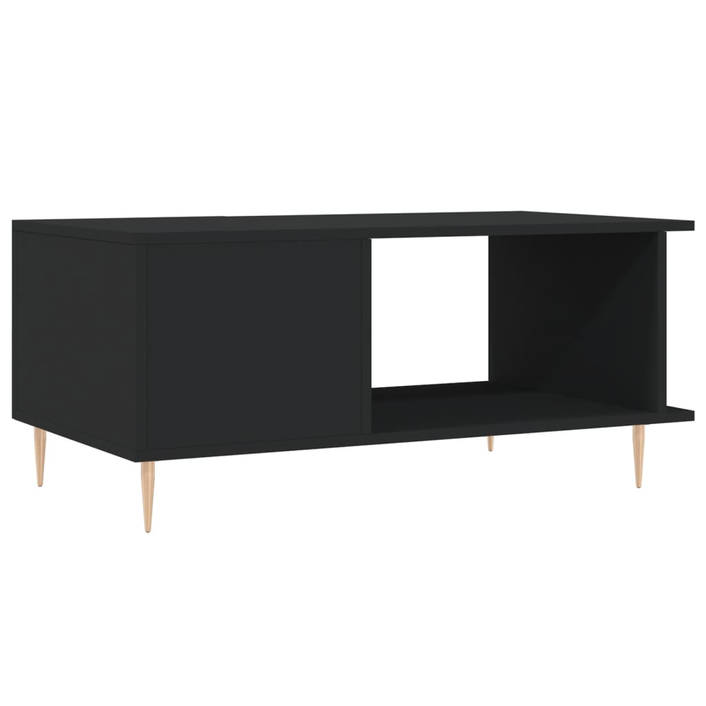 vidaXL Table basse noir 90x50x40 cm bois d'ingénierie