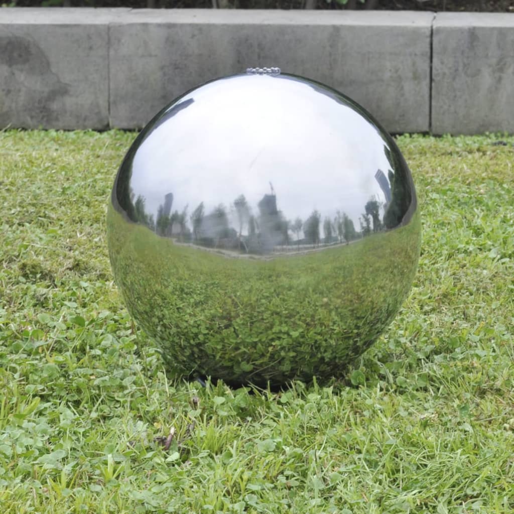 vidaXL Sphère de fontaine de jardin avec LED Acier inoxydable 40 cm