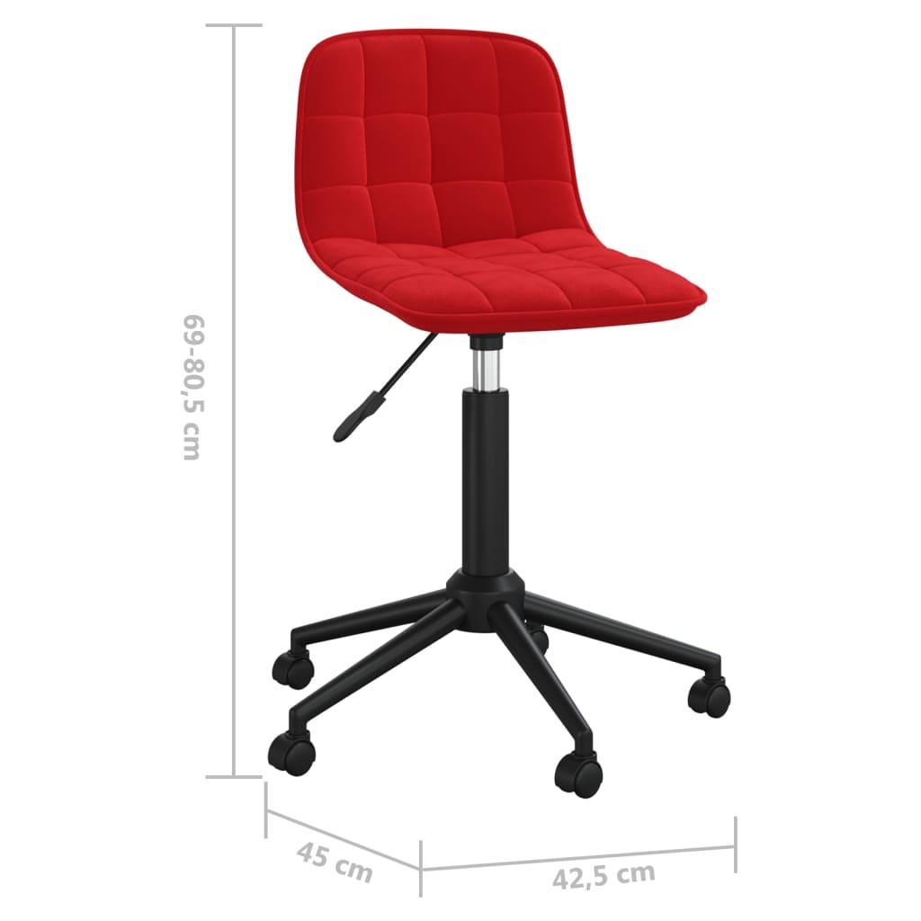 vidaXL Chaise pivotante de salle à manger Rouge bordeaux Velours