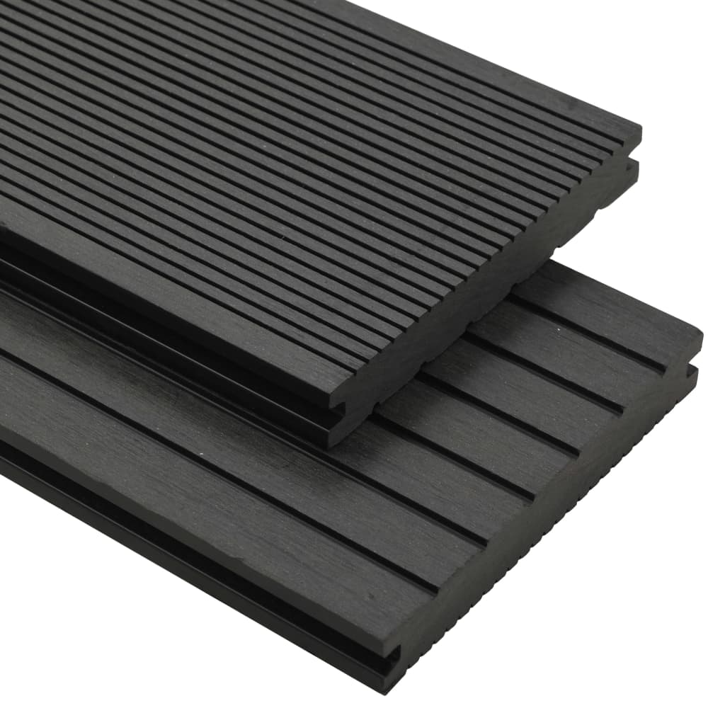 vidaXL Panneaux de terrasse solides et accessoires WPC 30 m² 4 m Noir