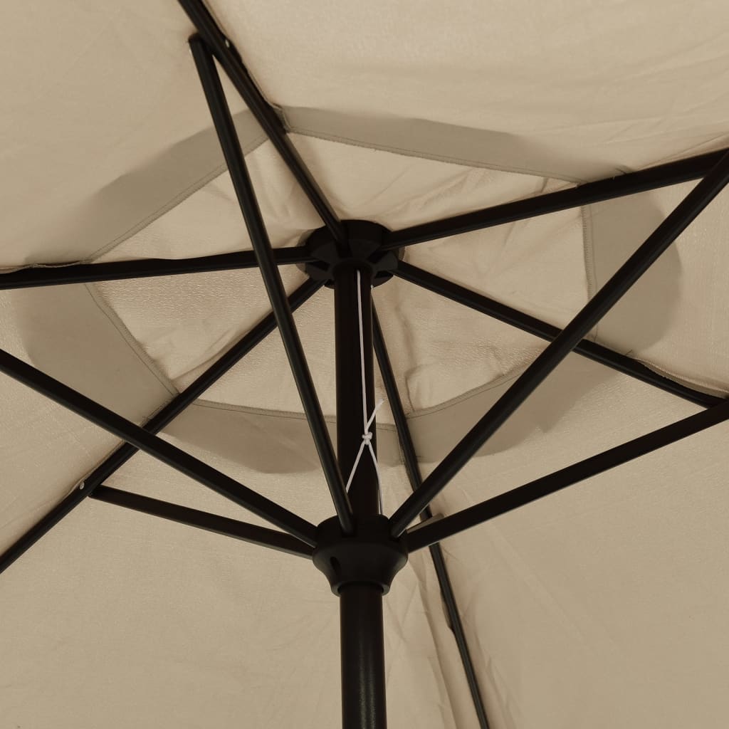vidaXL Parasol d'extérieur avec poteau en métal 300 cm Taupe