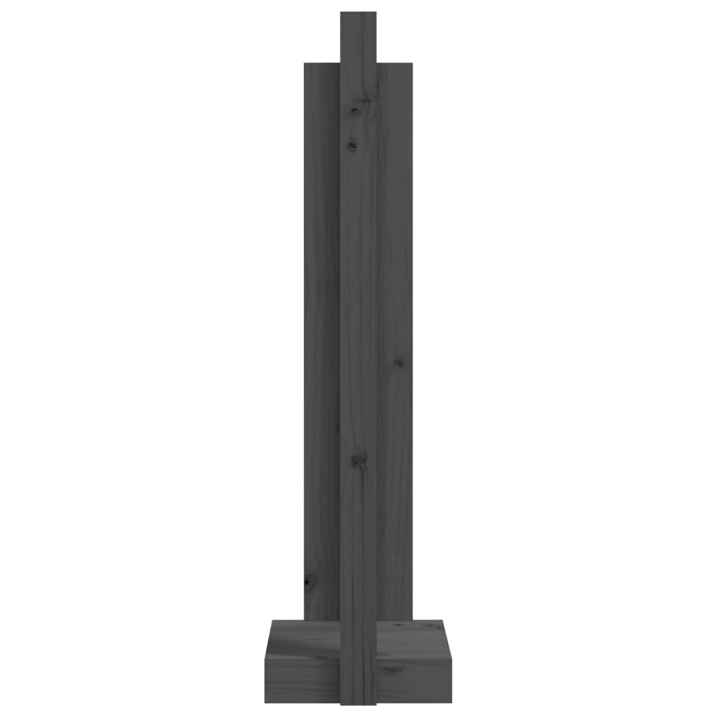 vidaXL Porte-bûches Gris 33,5x30x110 cm Bois massif de pin
