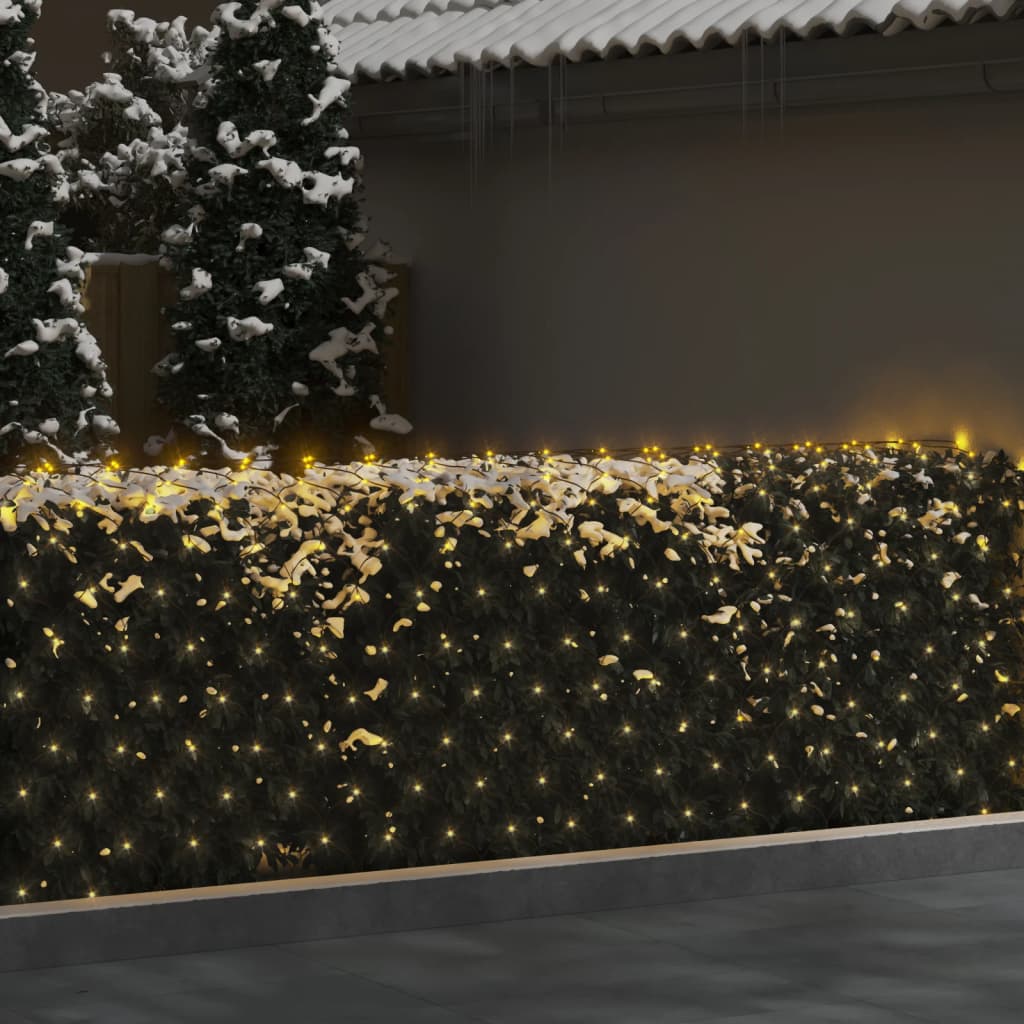 vidaXL Filet lumineux blanc chaud de Noël 3x2 m 204 LED Int/extérieur