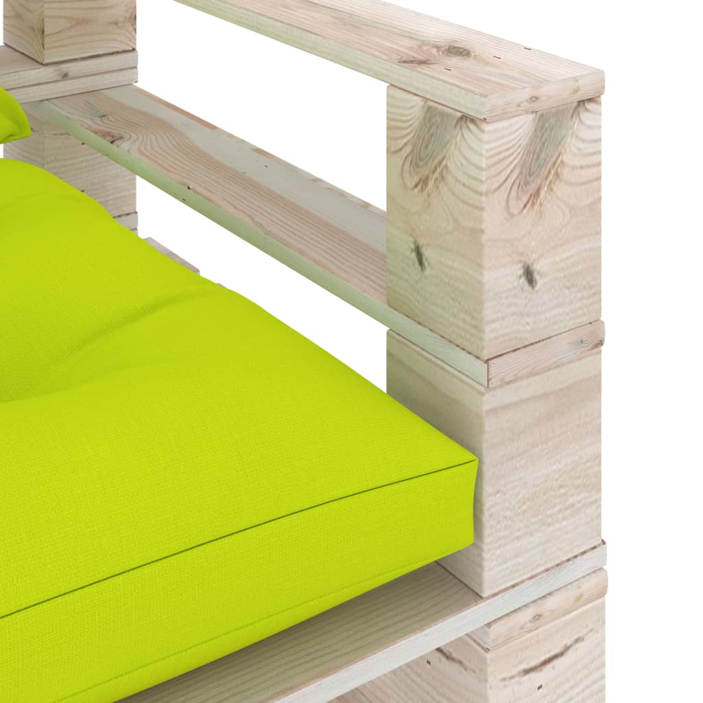 vidaXL Canapé palette de jardin avec coussins vert vif bois de pin