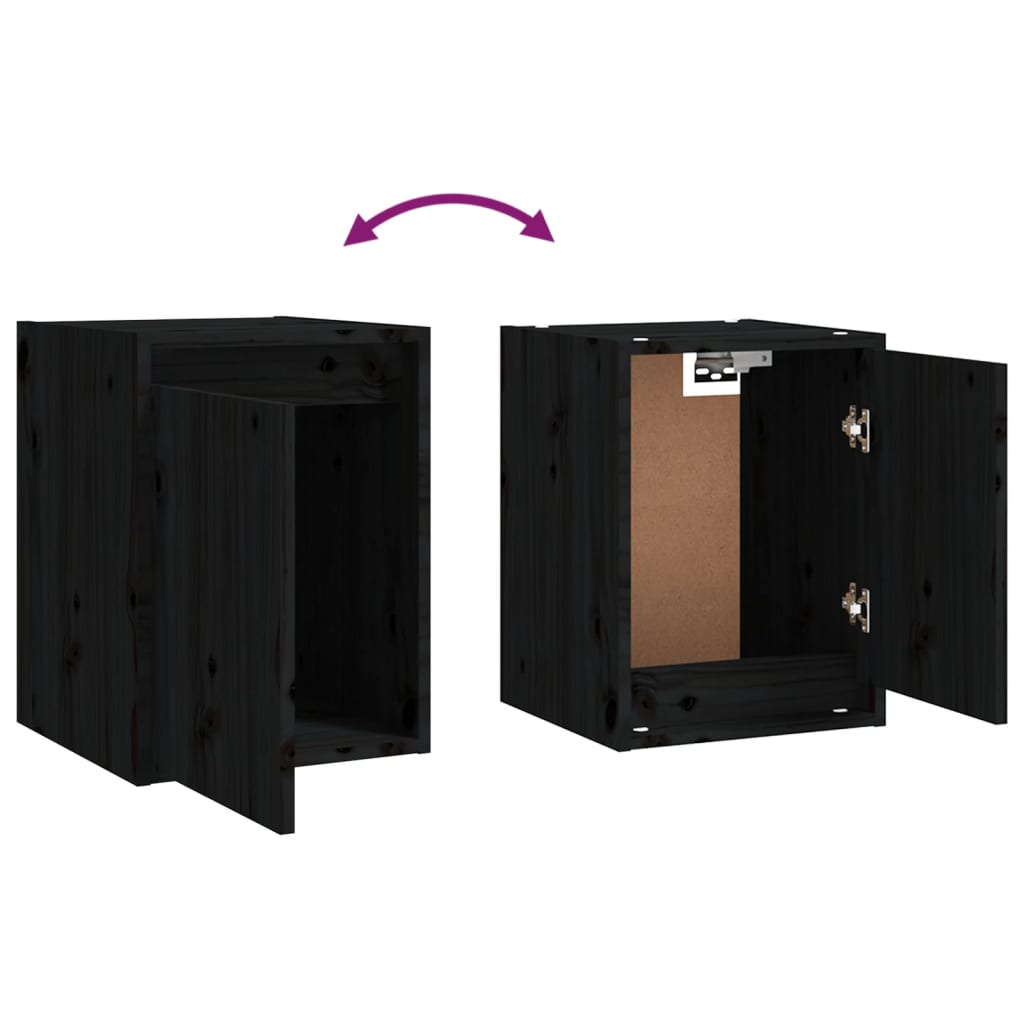 vidaXL Meubles TV 5 pcs Noir Bois massif de pin