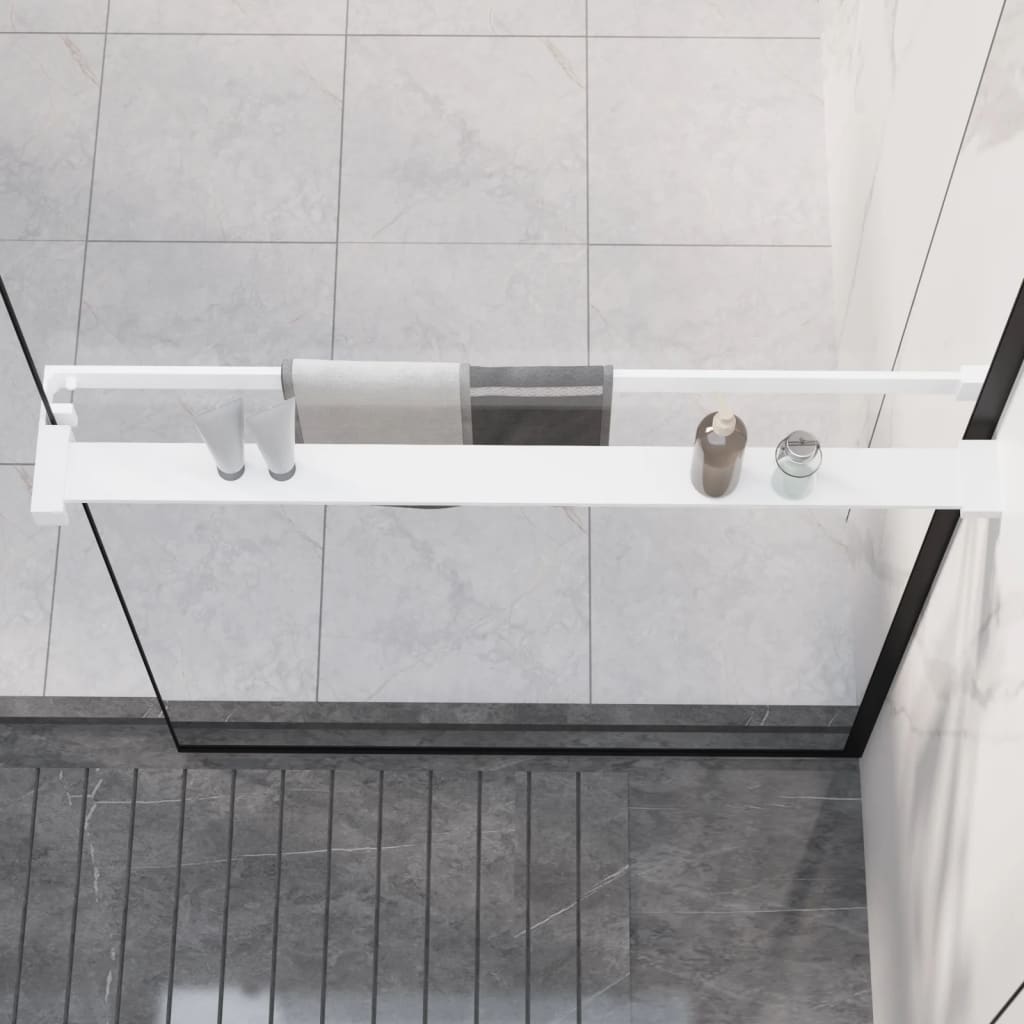 vidaXL Étagère de douche pour paroi de douche à l'italienne Blanc 80cm
