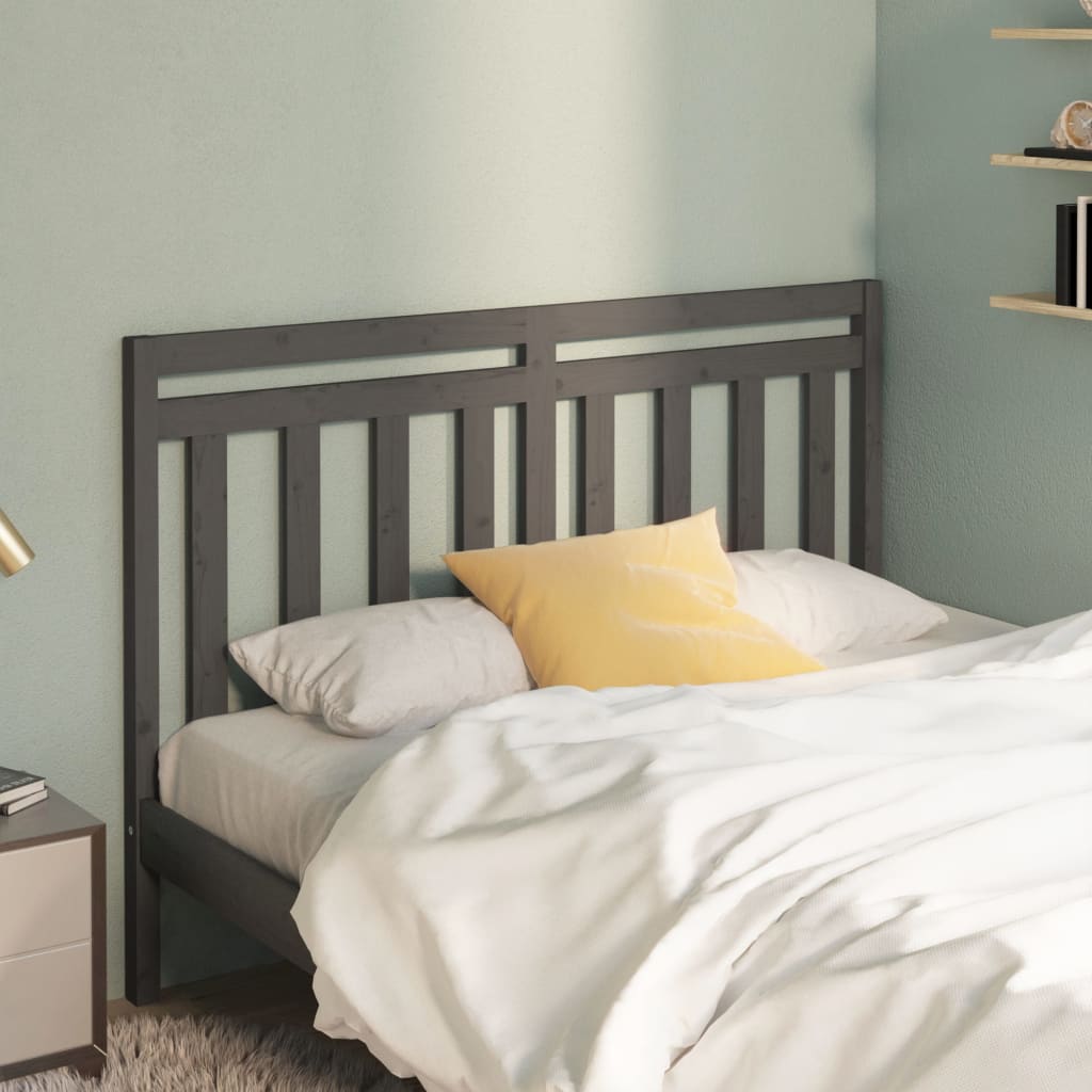 vidaXL Tête de lit Gris 146x4x100 cm Bois massif de pin