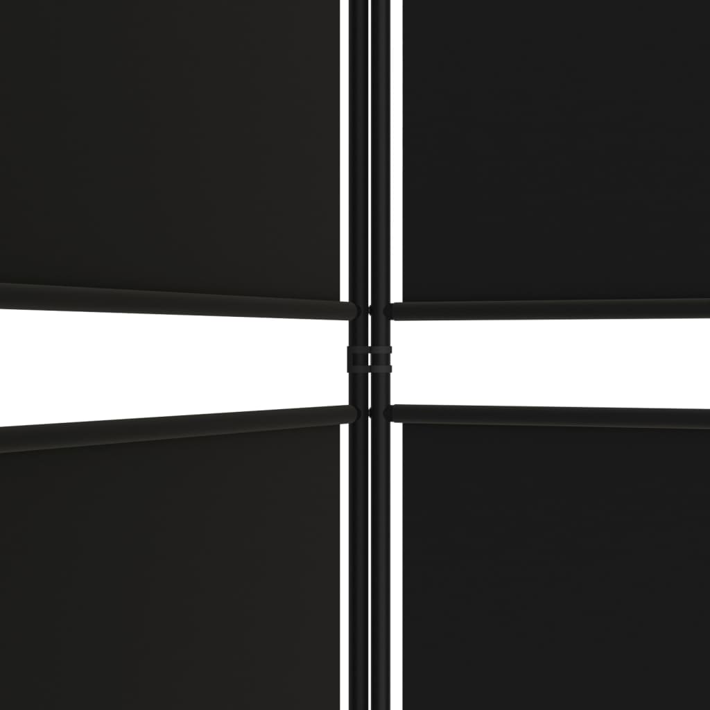 vidaXL Cloison de séparation 4 panneaux Noir 200x200 cm Tissu