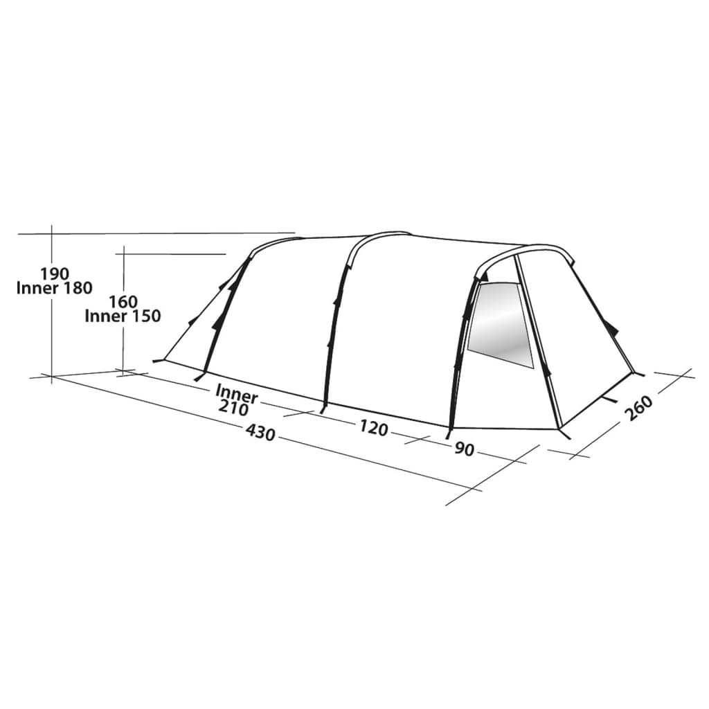 Easy Camp Tente tunnel Huntsville 400 4 places Vert et crème