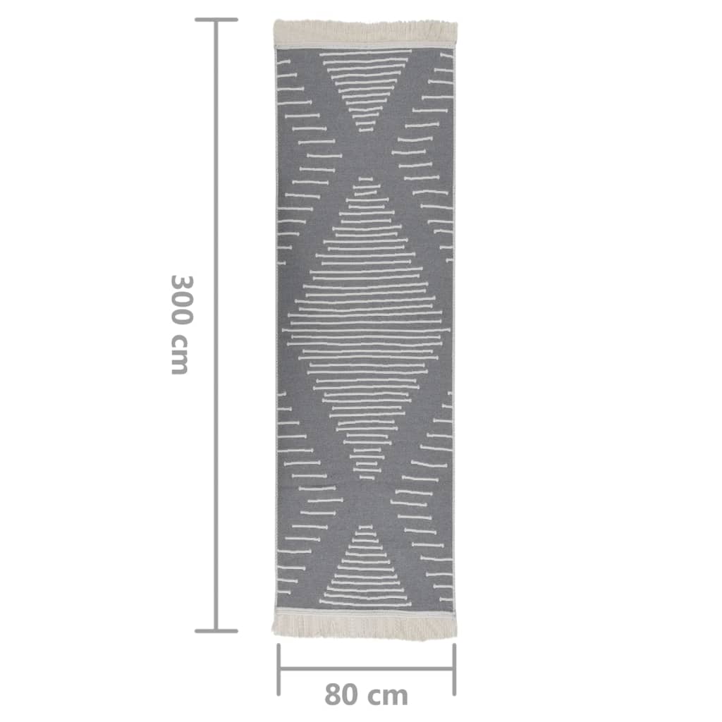 vidaXL Tapis Gris foncé 80x300 cm Coton