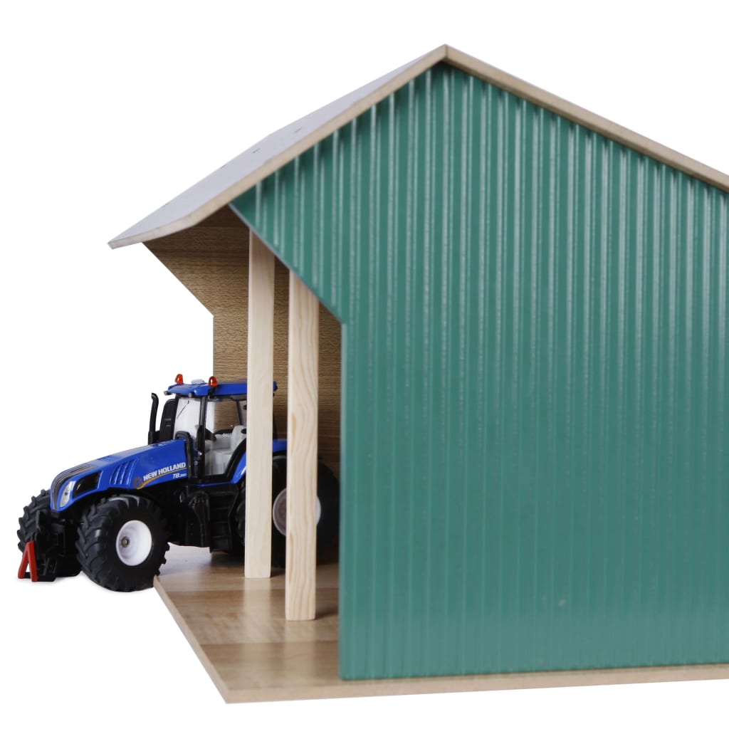 Kids Globe Hangar de ferme pour tracteurs jouet Grand 1:32 Bois 610193