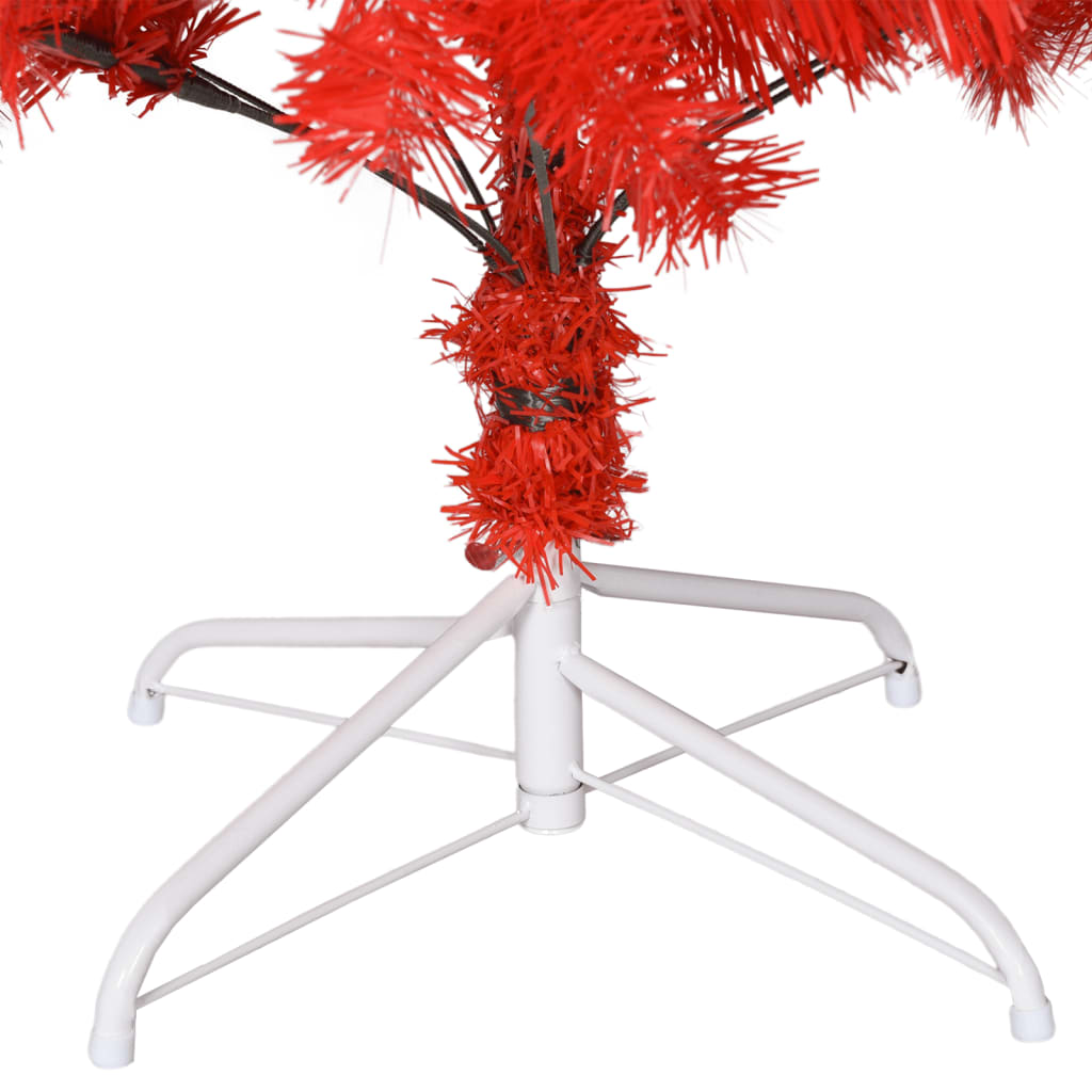 vidaXL Sapin de Noël artificiel avec support rouge 240 cm PVC
