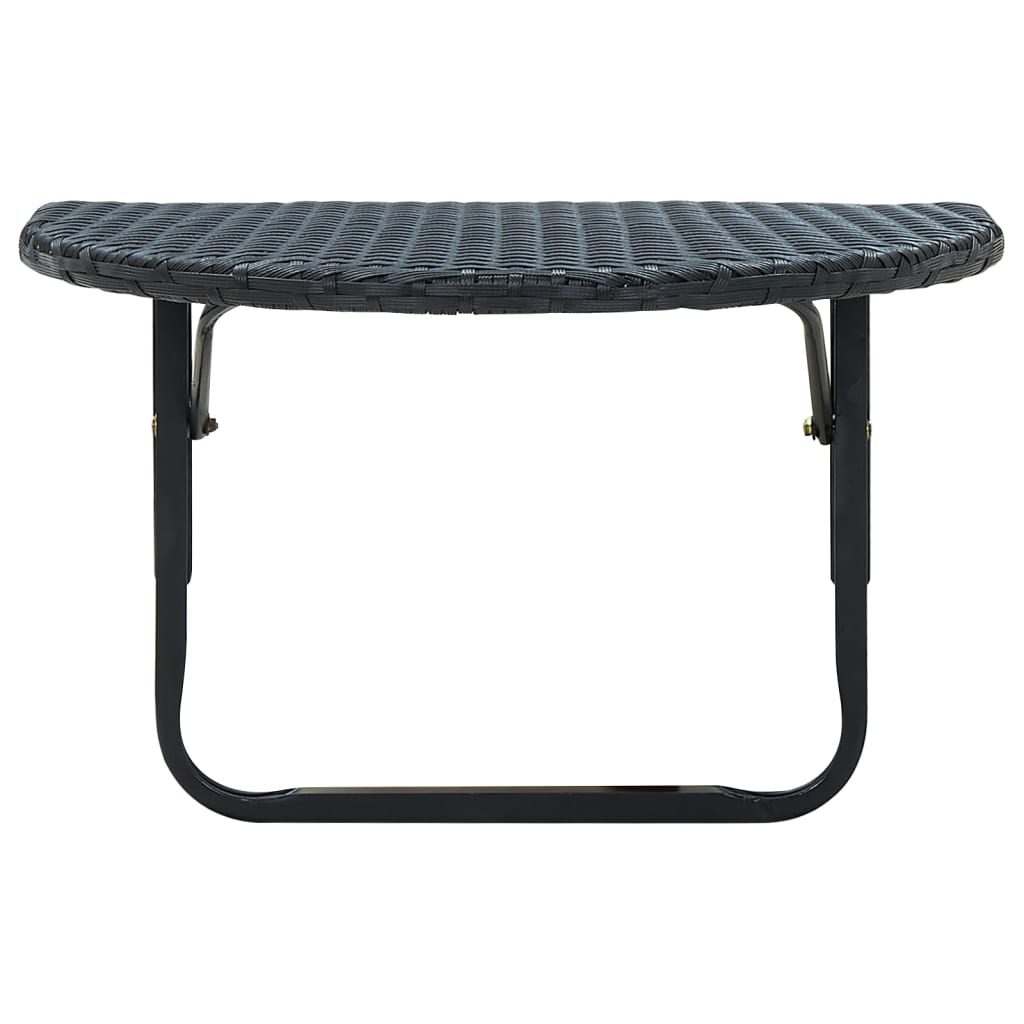 vidaXL Table de balcon 60x60x32 cm Noir Résine tressée