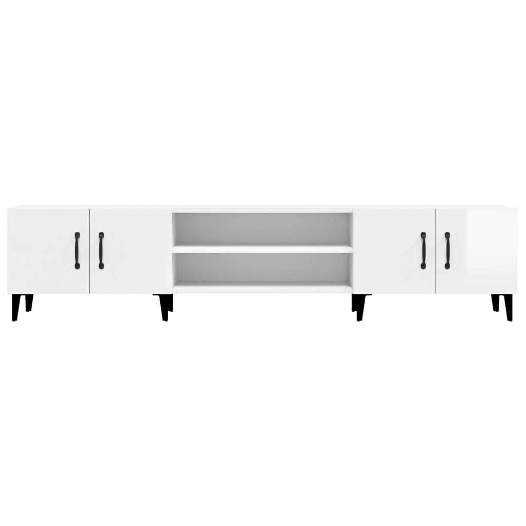 vidaXL Meuble TV blanc brillant 180x31,5x40 cm bois d'ingénierie