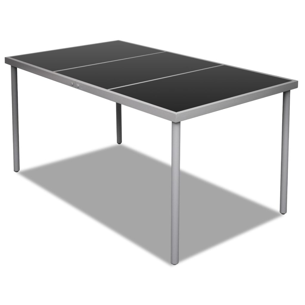 vidaXL Table de jardin avec dessus de table en verre 150x90x74 cm