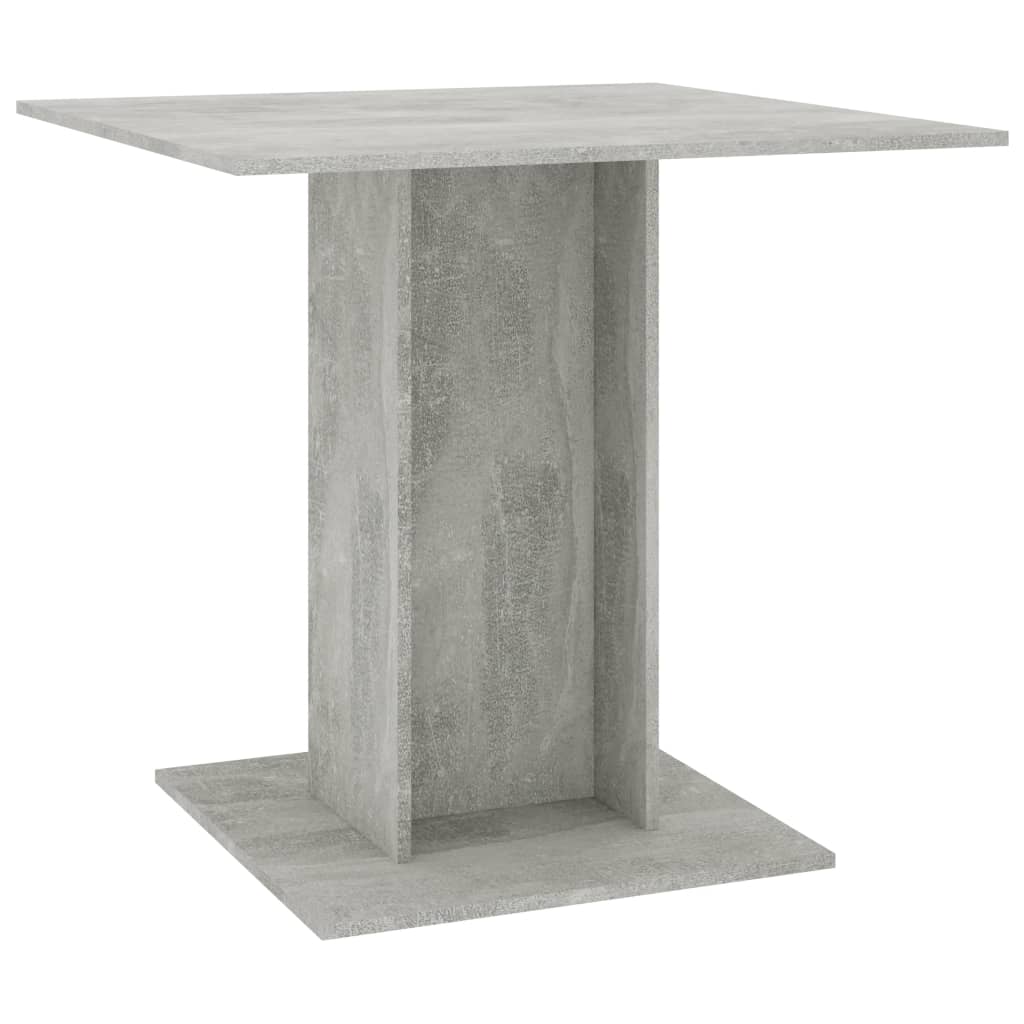 vidaXL Table à manger Gris béton 80x80x75 cm bois d'ingénierie