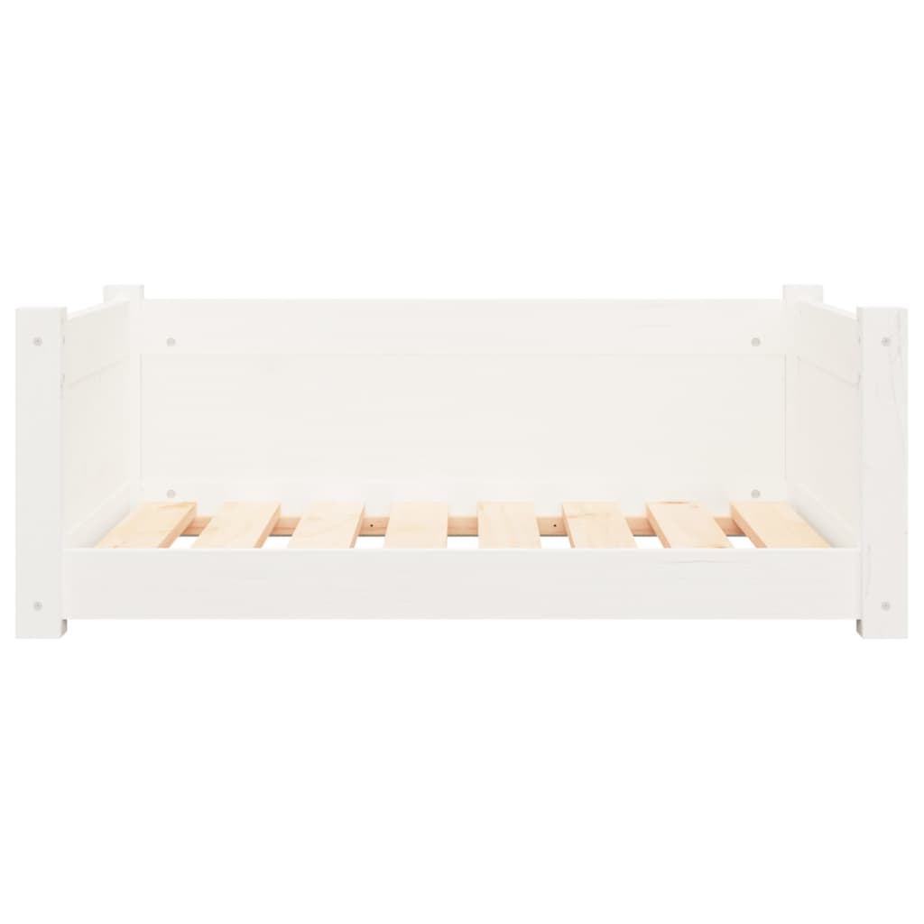 vidaXL Lit pour chien Blanc 75,5x55,5x28 cm Bois de pin solide