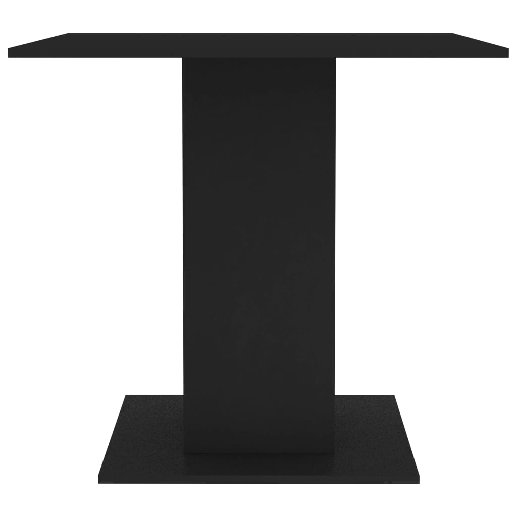 vidaXL Table de salle à manger Noir 80 x 80 x 75 cm Aggloméré