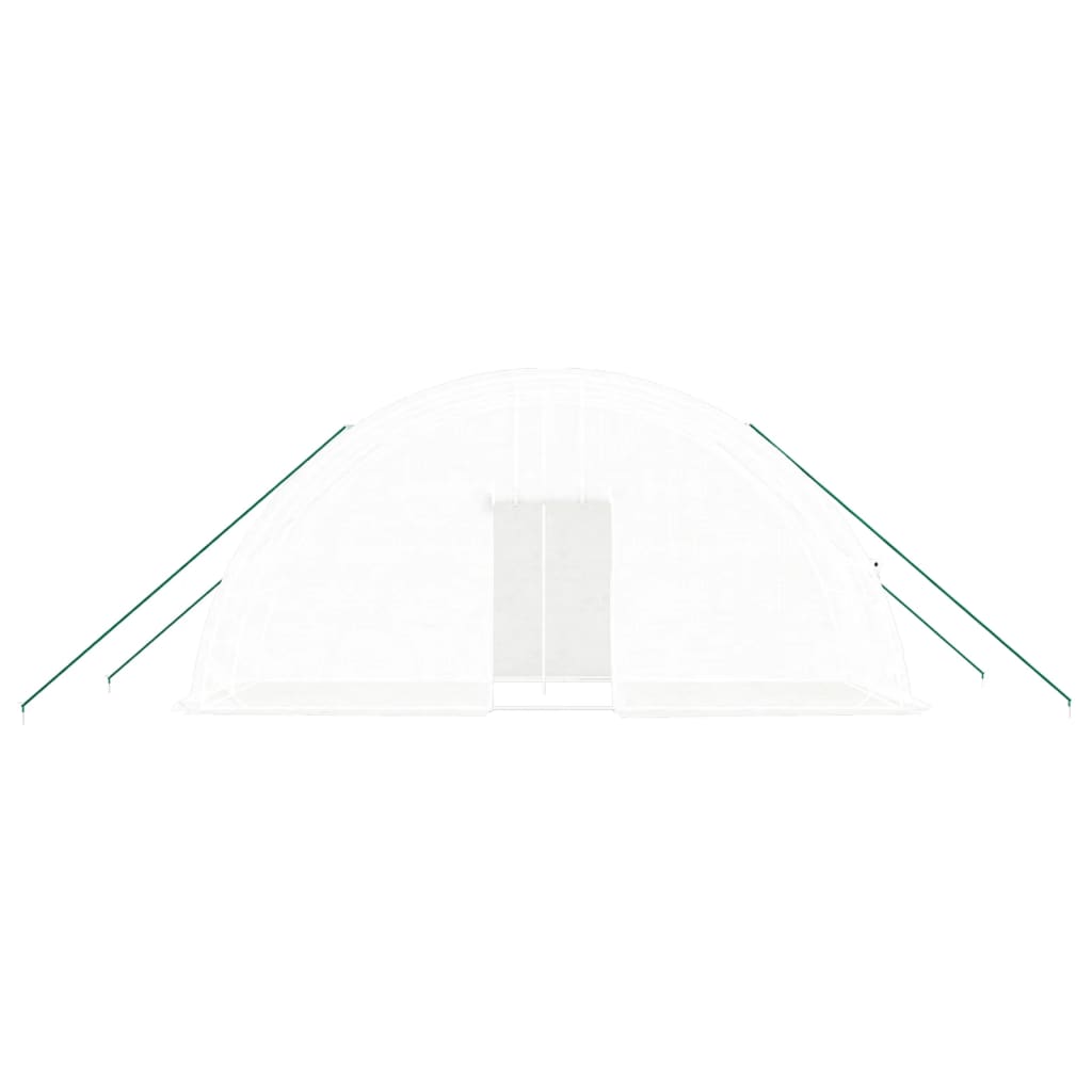 vidaXL Serre avec cadre en acier blanc 12 m² 6x2x2,85 m