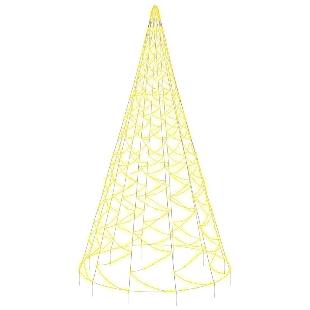 vidaXL Sapin de Noël sur mât de drapeau 1400 LED Blanc chaud 500 cm