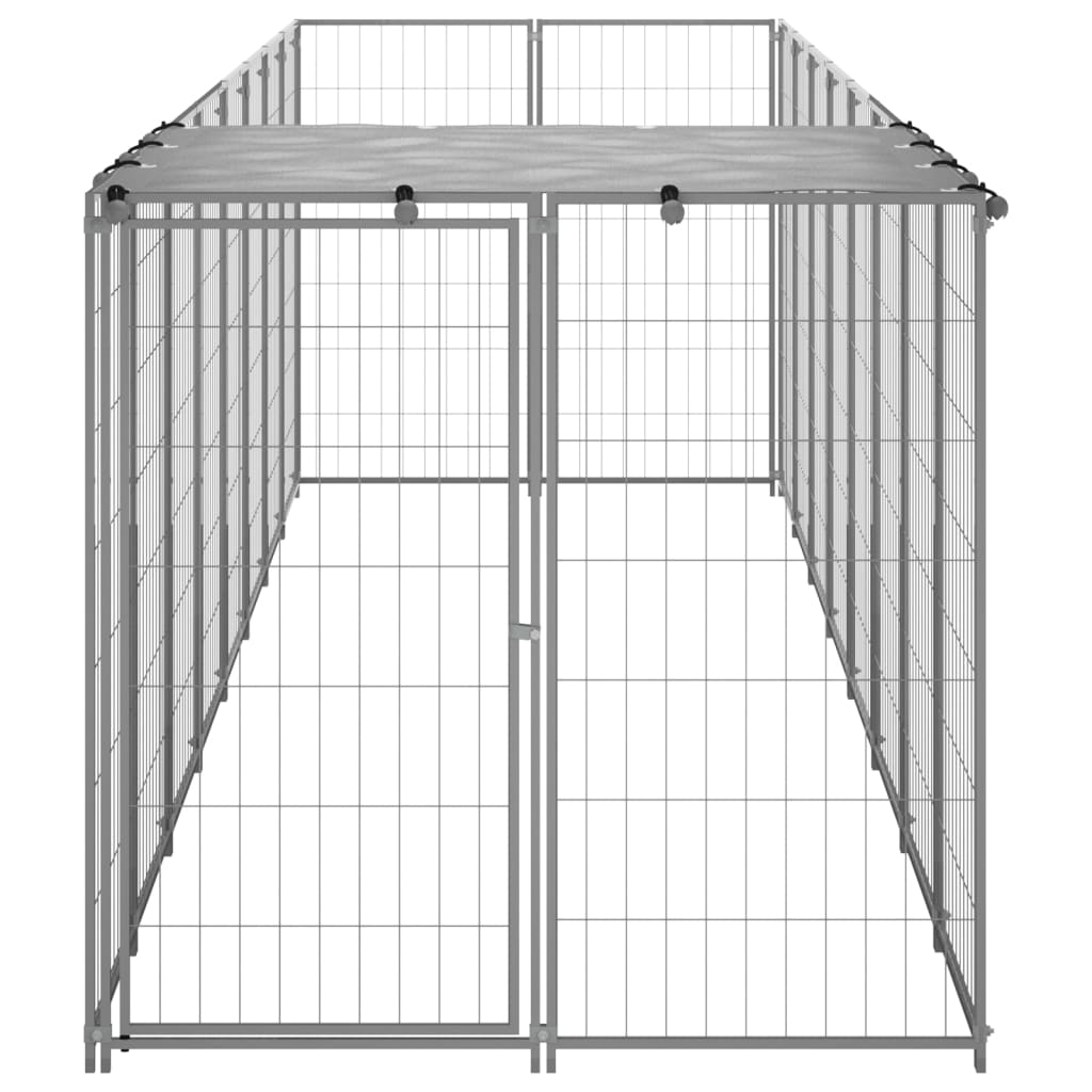 vidaXL Chenil Argenté 4,84 m² Acier