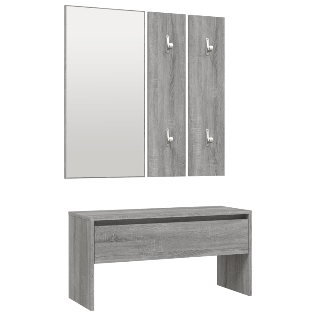 vidaXL Ensemble de meubles de couloir Sonoma gris Bois d'ingénierie