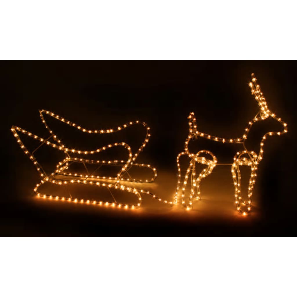 Décoration lumineuse Noël Traîneau avec cerf