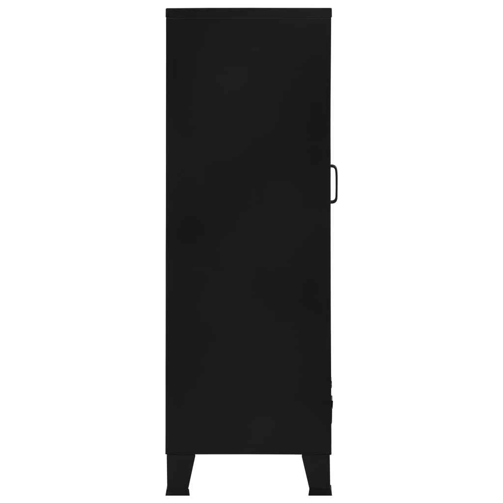 vidaXL Armoire de bureau avec portes en maille Acier 75x40x120 cm Noir