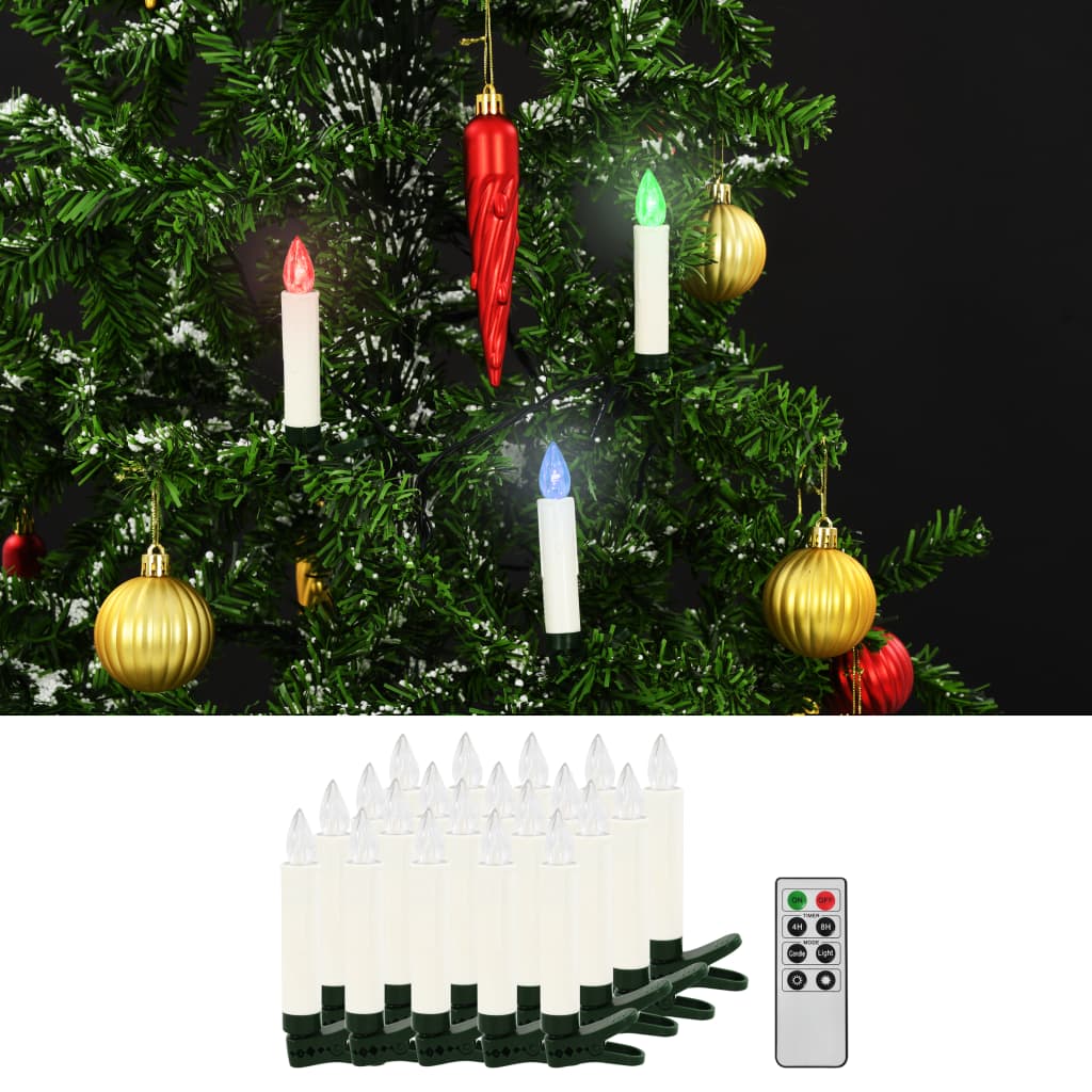 vidaXL Bougies LED sans fil de Noël avec télécommande 20 pcs RVB
