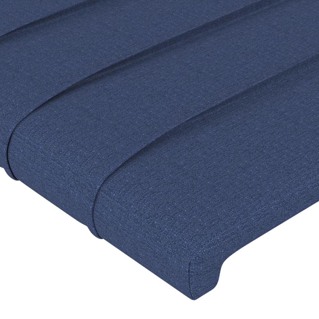 vidaXL Tête de lit avec oreilles Bleu 183x16x118/128 cm Tissu
