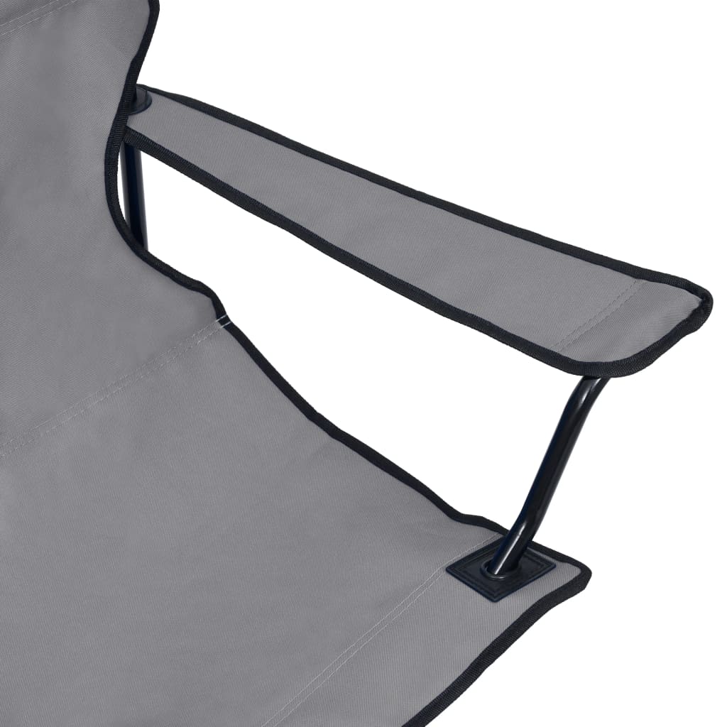 vidaXL Chaise de camping pliable à 2 places Acier et tissu Gris