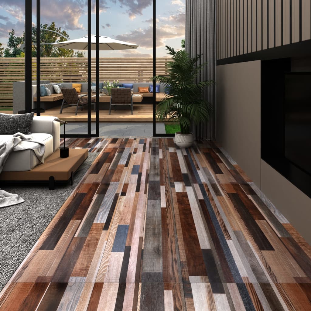 vidaXL Planche de plancher PVC autoadhésif 5,21 m² 2 mm Multicolore