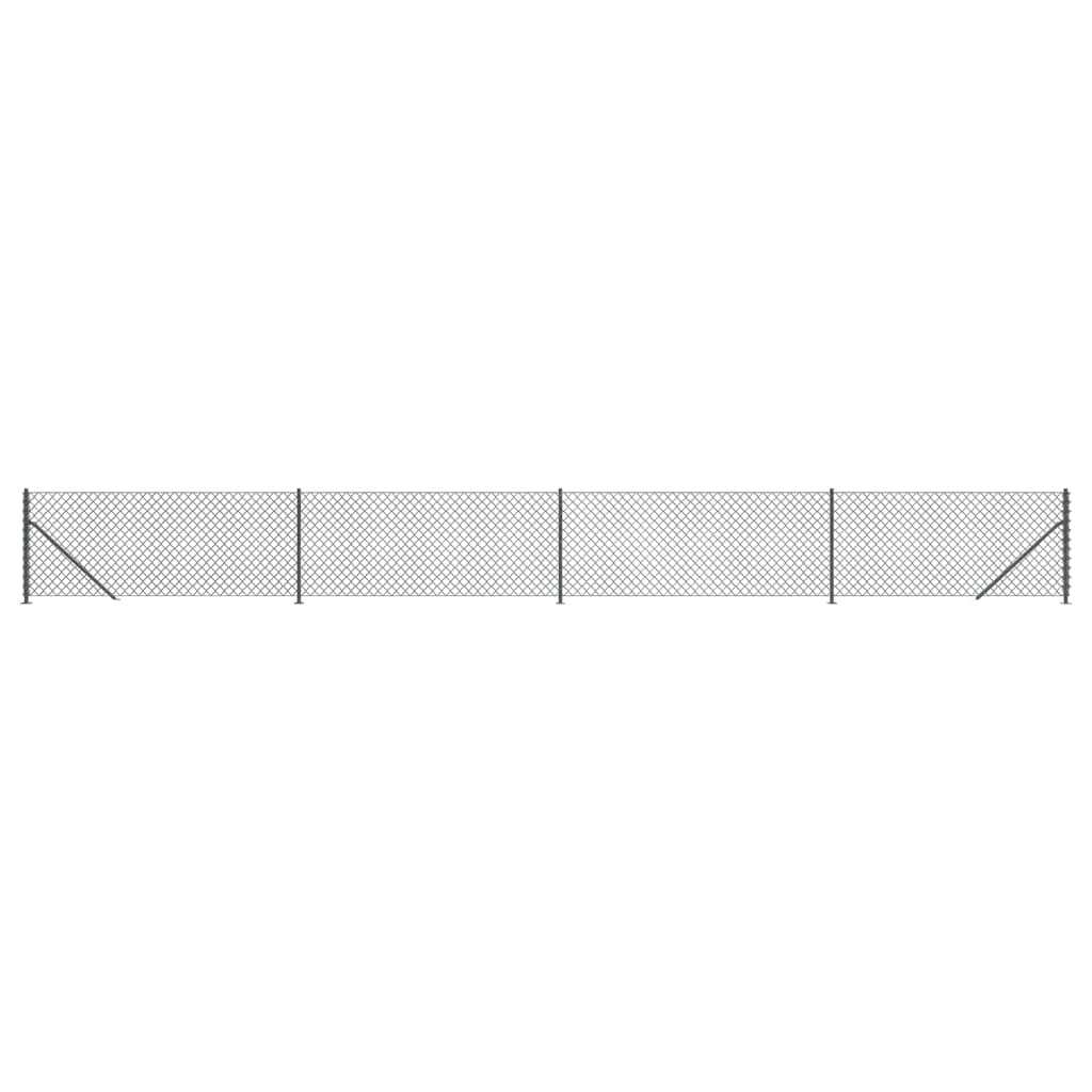 vidaXL Clôture à mailles losangées avec bride anthracite 0,8x10 m