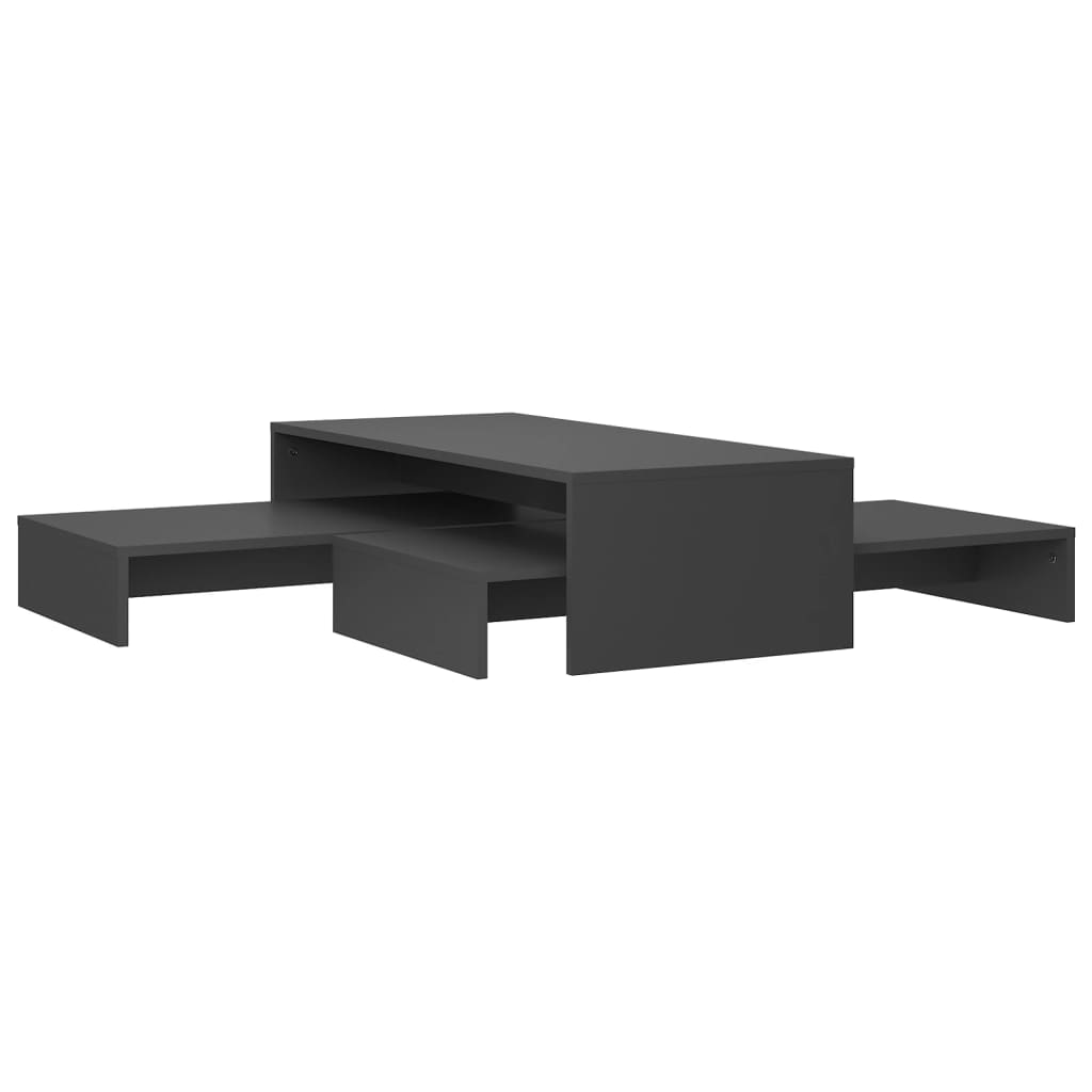 vidaXL Set tables basses gigognes Gris 100x100x26,5 cm Aggloméré