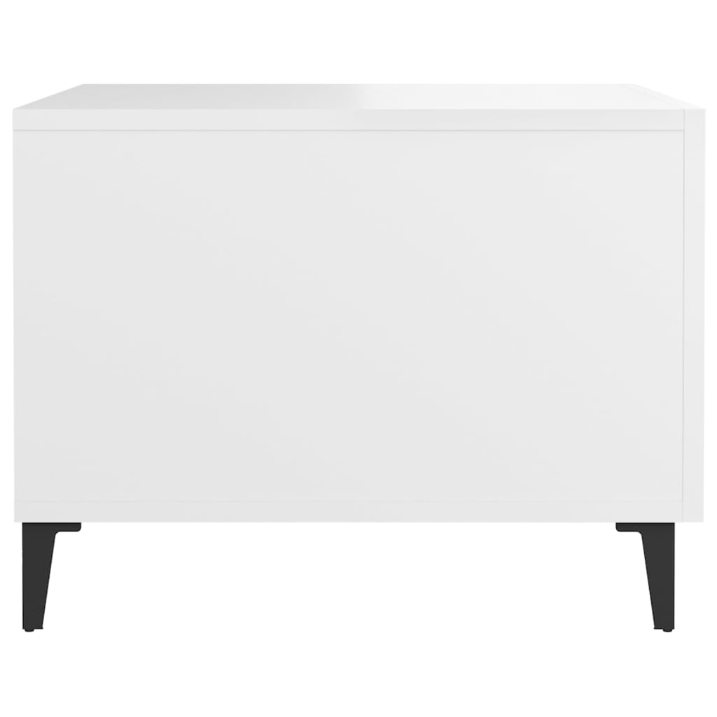 vidaXL Table basse avec pieds en métal Blanc 50x50x40 cm
