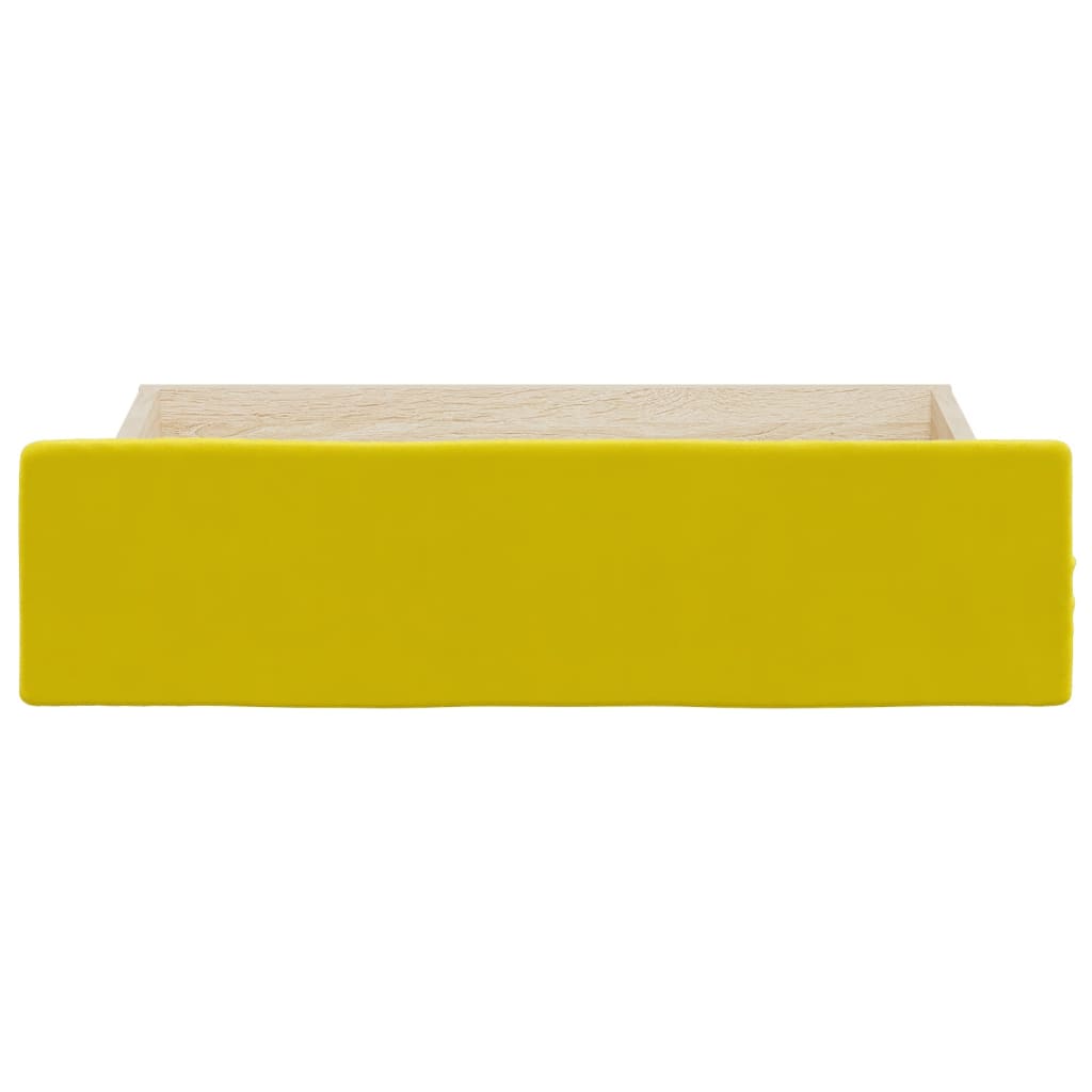 vidaXL Tiroirs de lit 2 pcs jaune bois d'ingénierie et velours
