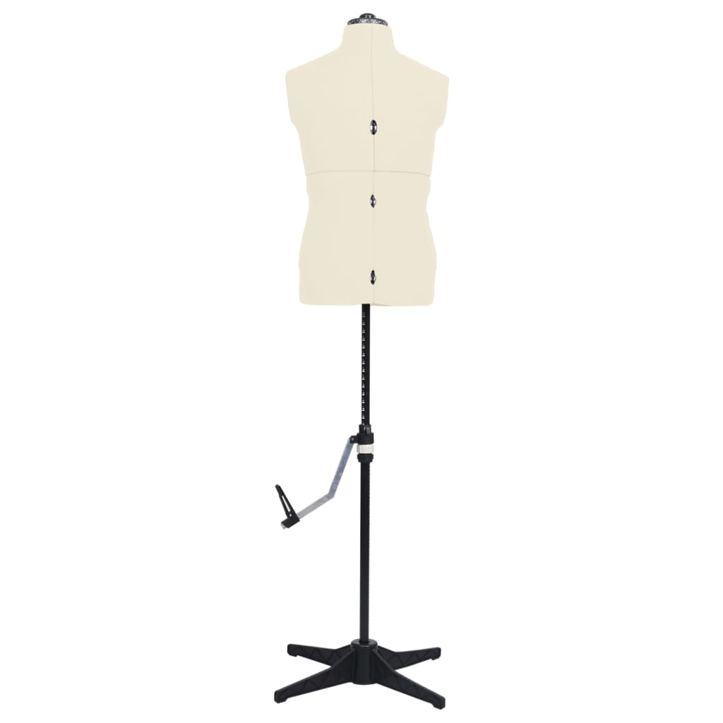 vidaXL Mannequin de couture ajustable pour homme Crème Taille 37-45