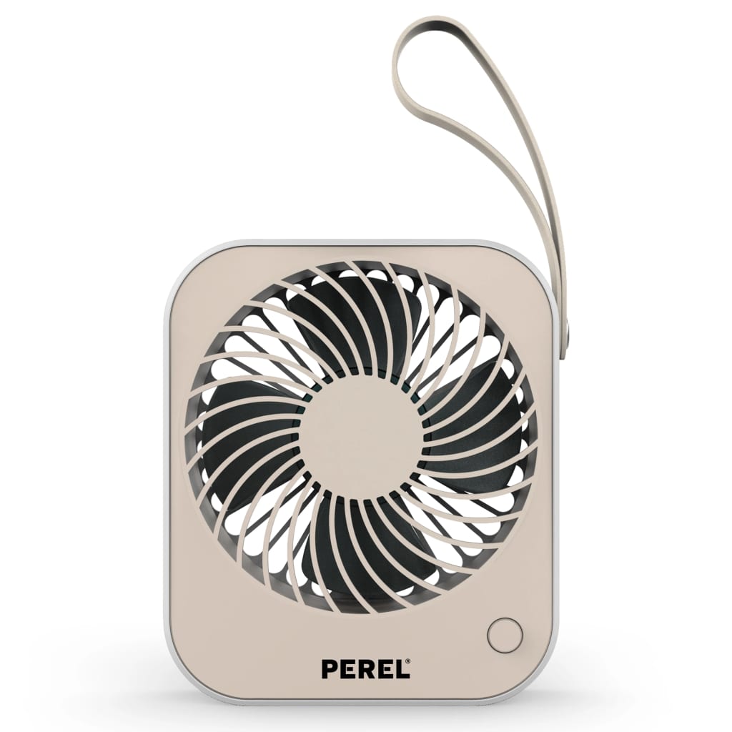 Perel Ventilateur portable à USB Crème et blanc