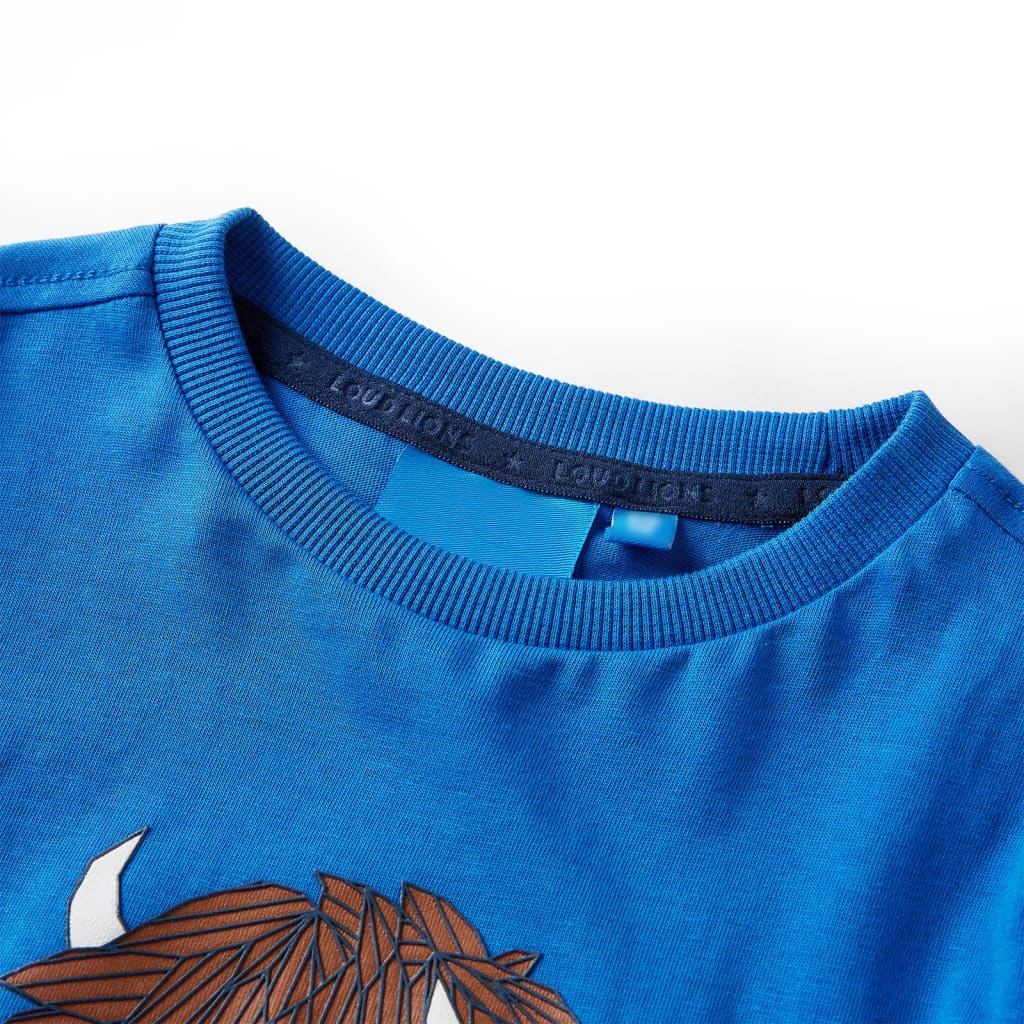 T-shirt enfants à manches longues bleu cobalt 92