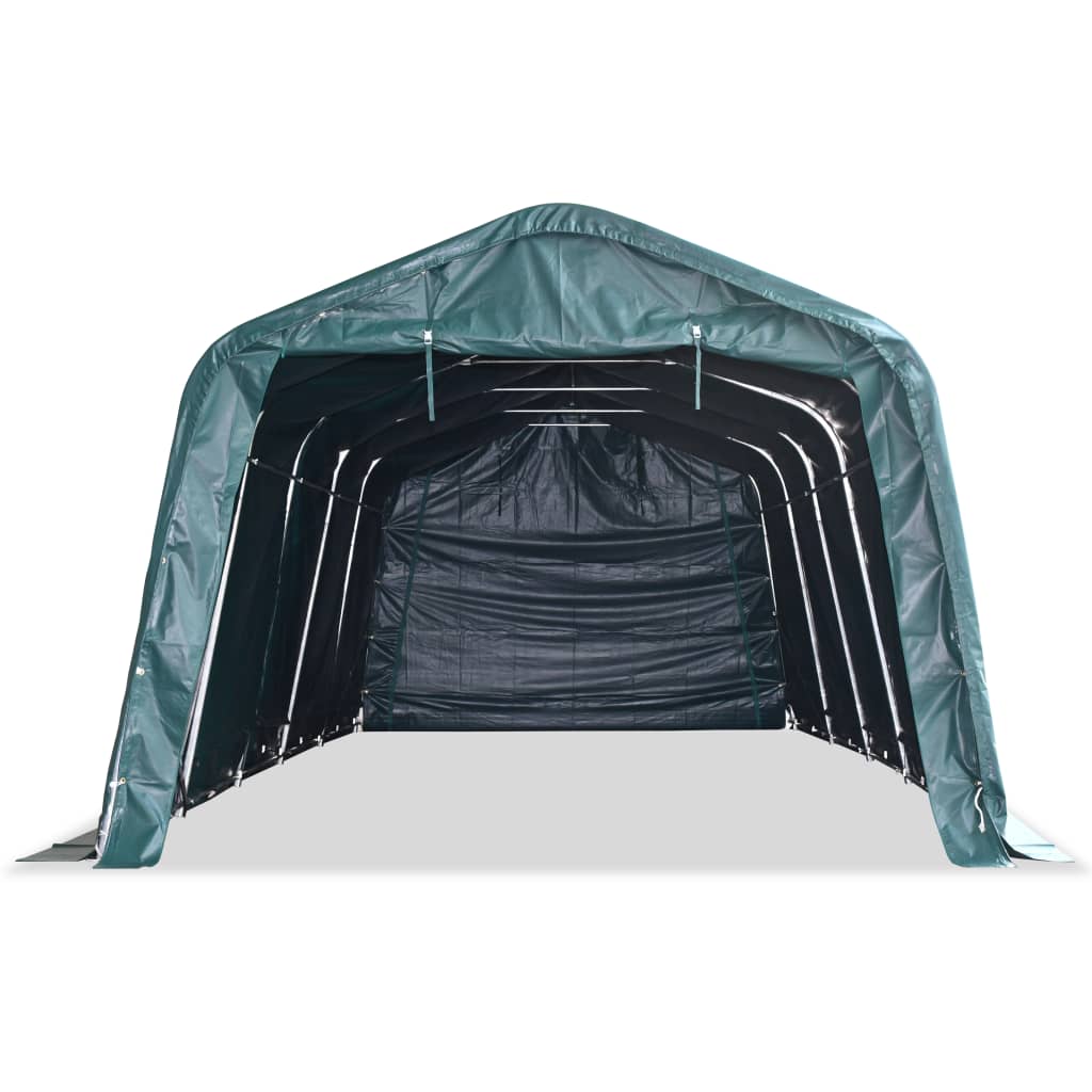 vidaXL Tente amovible pour bétail PVC 550 g/m² 3,3 x 8 m Vert foncé