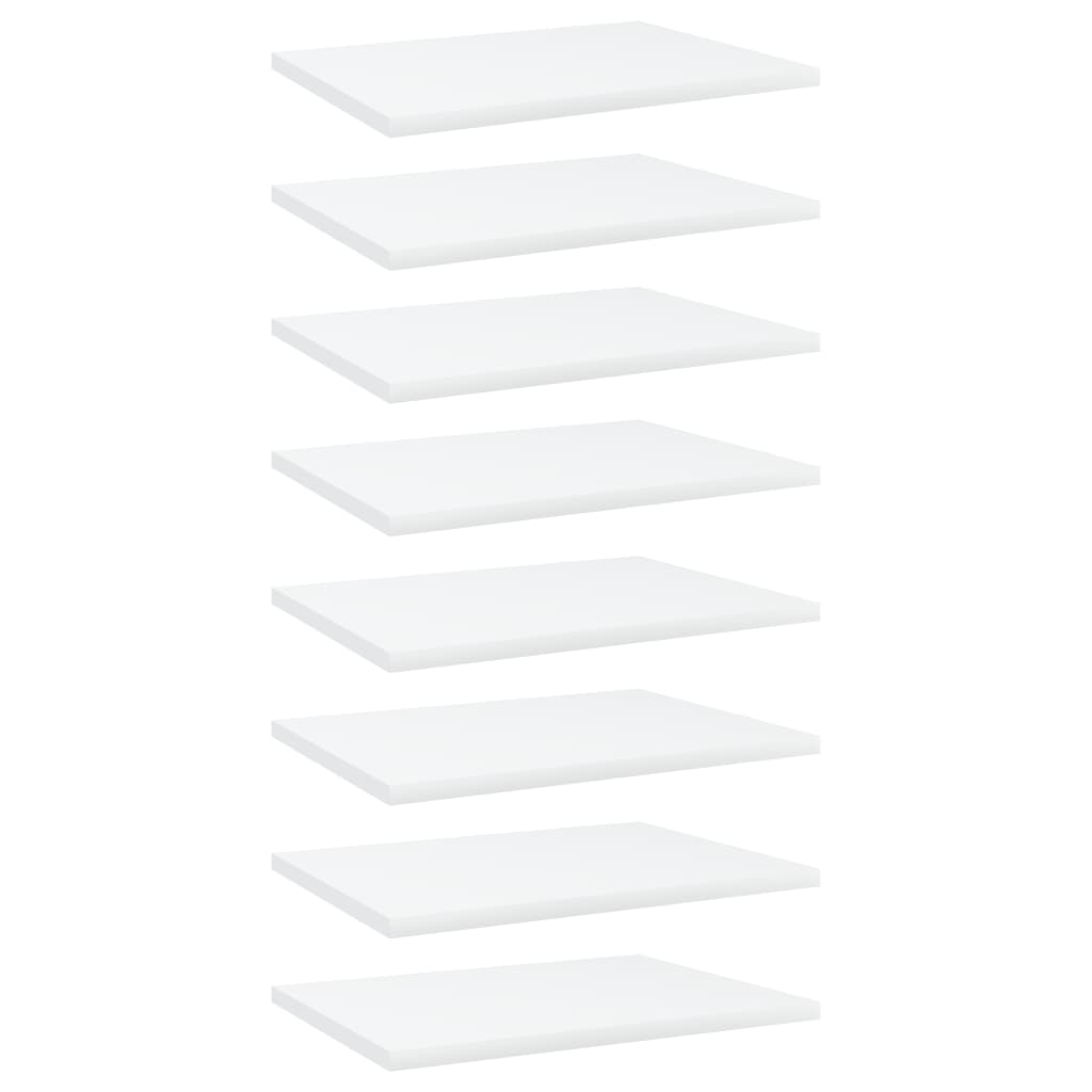 vidaXL Panneaux de bibliothèque 8 pcs Blanc 40x30x1,5 cm Aggloméré