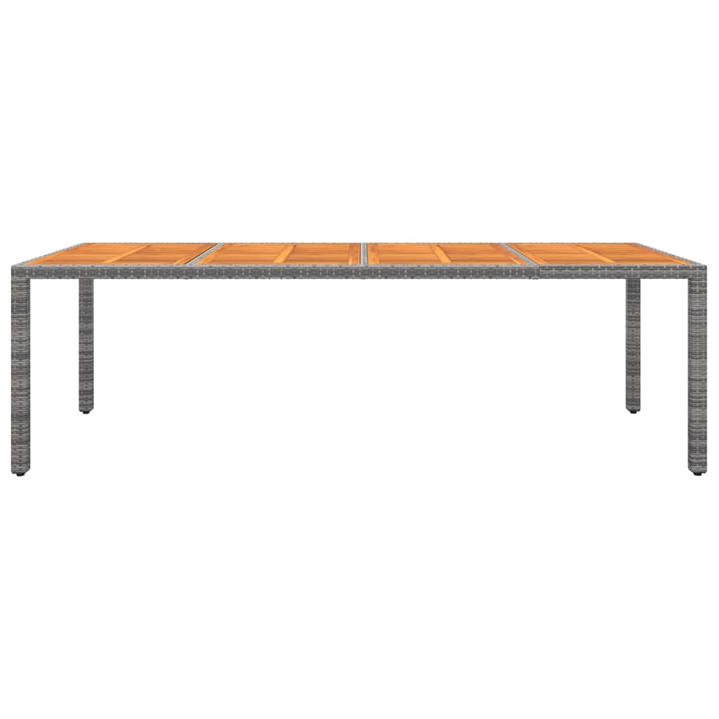 vidaXL Table de jardin gris 250x100x75 cm résine tressée/bois d'acacia
